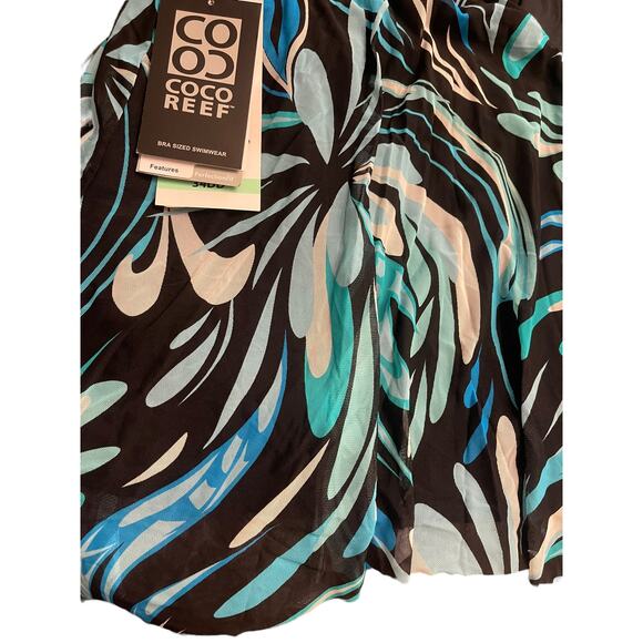 Coco Reef Cassis Swirl Mesh Layer Underwire Swim Tankini Top Swimsuit Size 34DD - Picture 7 of 8